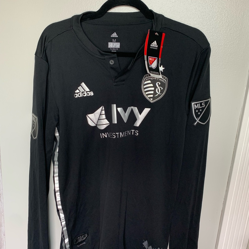 Sporting Kansas City Adidas Black long Sleeve - Climalite Soccer Jersey